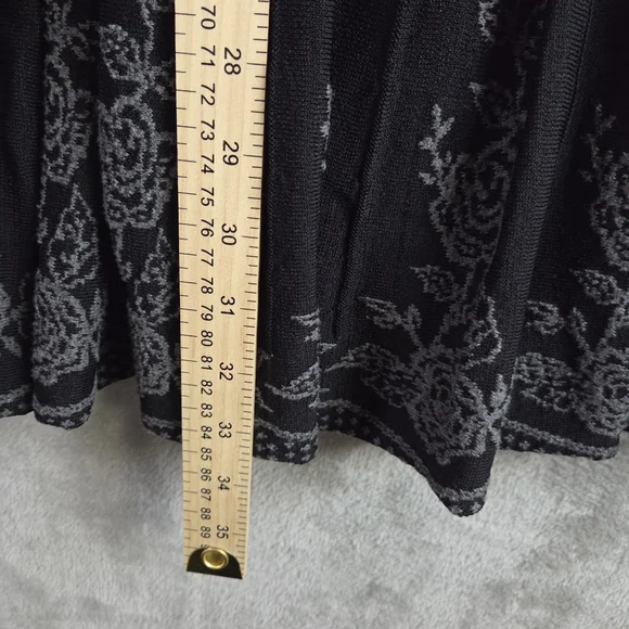 Coldwater Creek Black A-Line Midi Skirt with Embellished Pleats - Picture 5 of 8